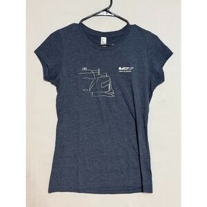 Cadillac Racing Womens M Blue Graphic T Shirt Fitted Motorsports Tee